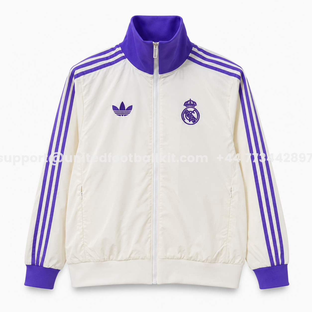 Retro Real Madrid 2024-25 Windbreaker Jacket - Purple And White - JerseysGala