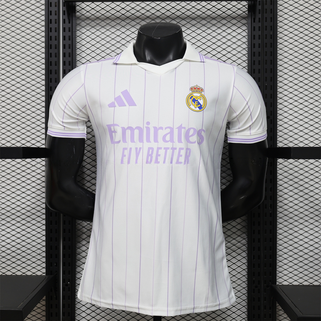 Real Madrid 25-26 Retro Style White Polo Jersey - Player Version - JerseysGala
