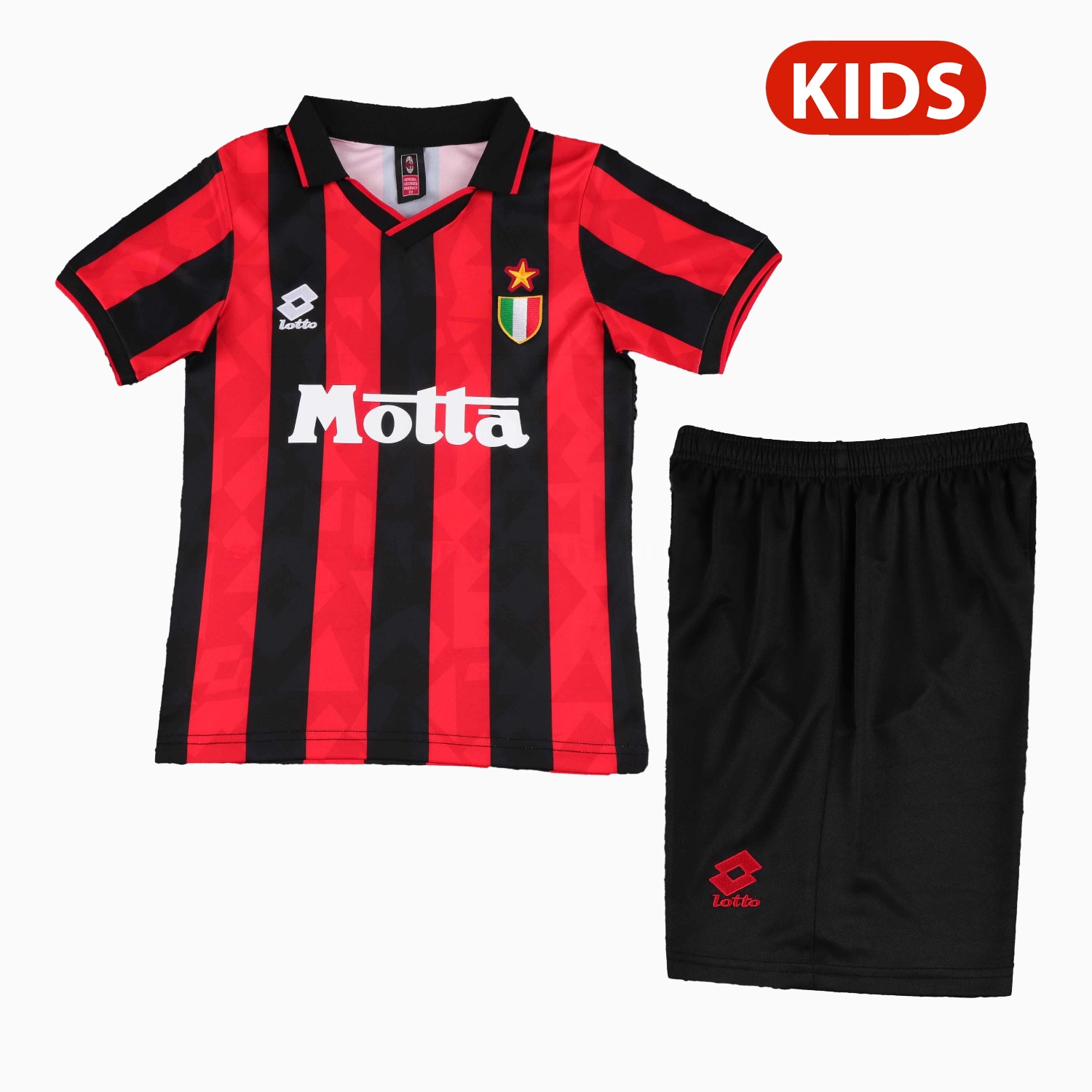 Retro AC Milan 1993-94 Home Kids Kit - JerseysGala