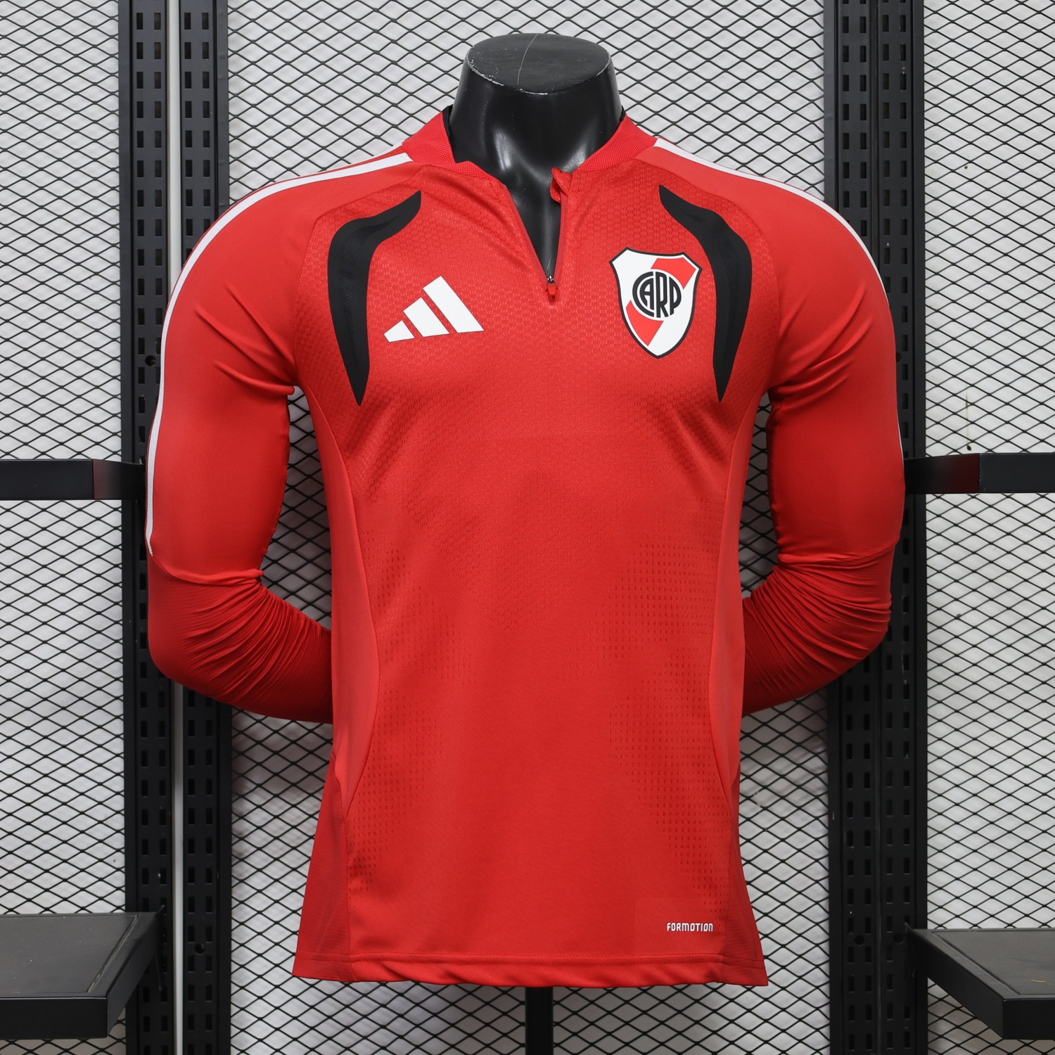 River Plate 26-27 Red Black Long Sleeves Training Jersey - Player Version - JerseysGala