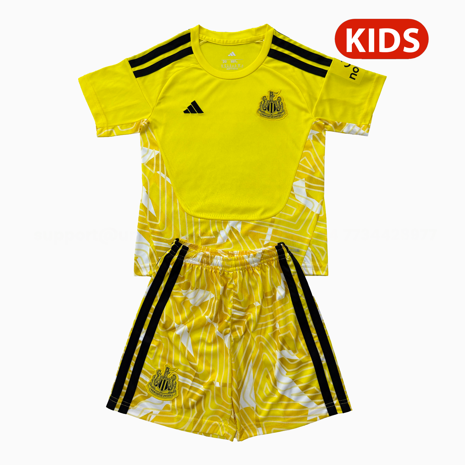Newcastle United 26-27 Yellow Goalkeeper Kids Kit - JerseysGala