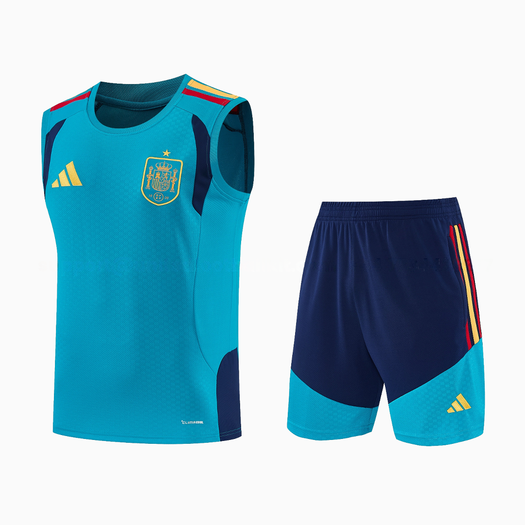 Spain 2026 Vest Training Set - Light Blue Top & Dark Blue Pants - JerseysGala