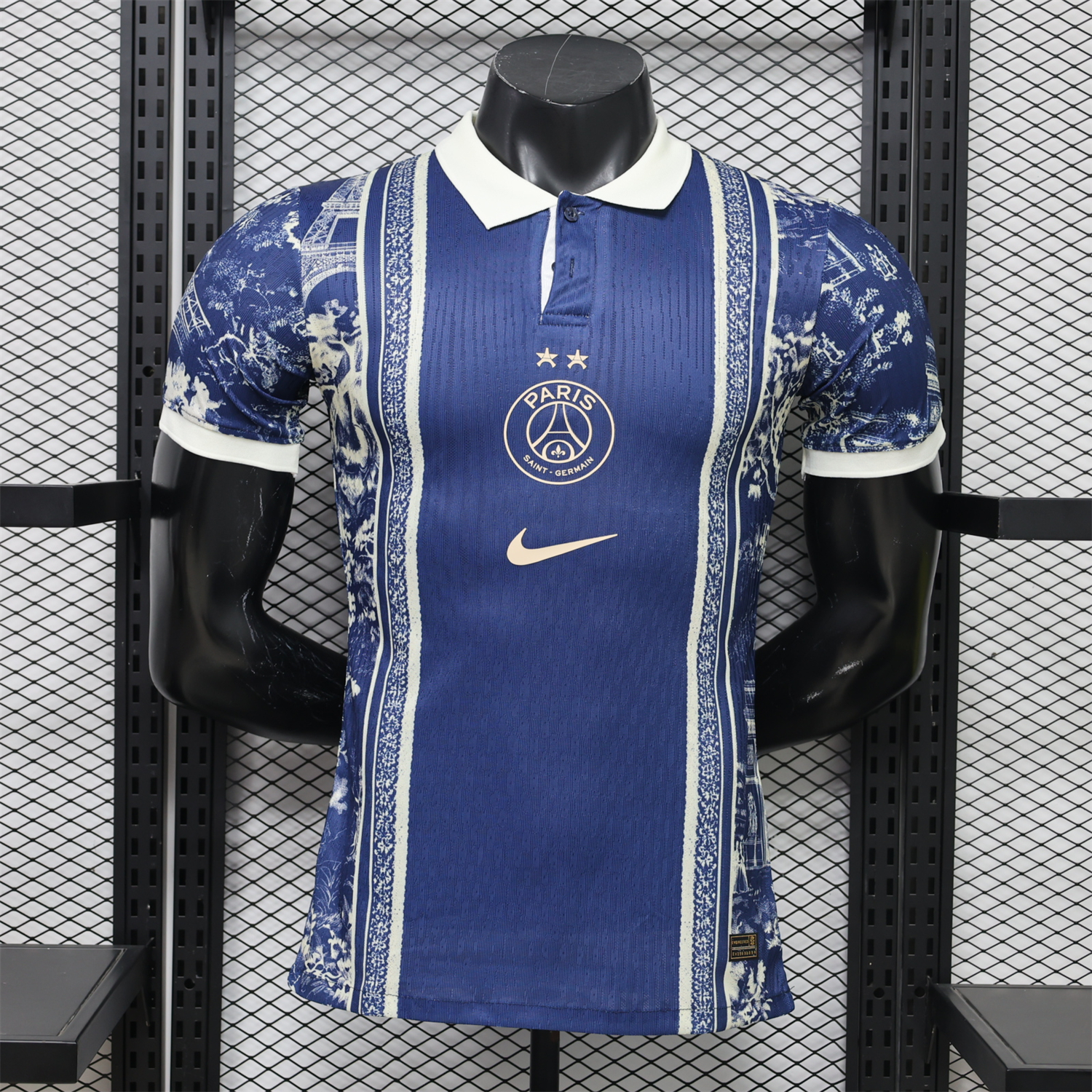 Paris Saint-Germain PSG 26-27 Navy White Porcelain Special Jersey With Star - Player Version - JerseysGala