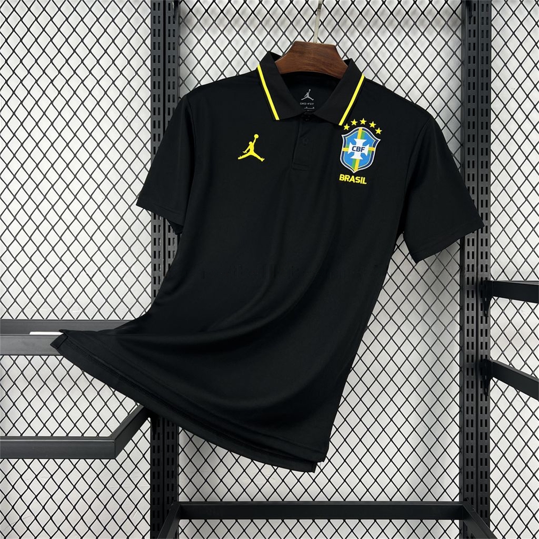 Brazil 2026 Black Special Edition Polo Jersey - Fans Version - JerseysGala