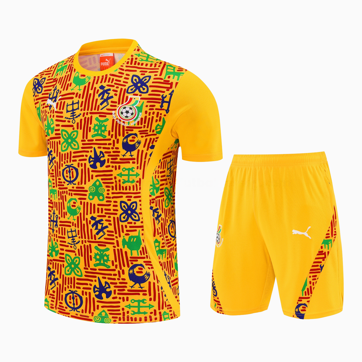 Ghana 2026 Short-Sleeve Training Set - Yellow Top and Shorts - JerseysGala