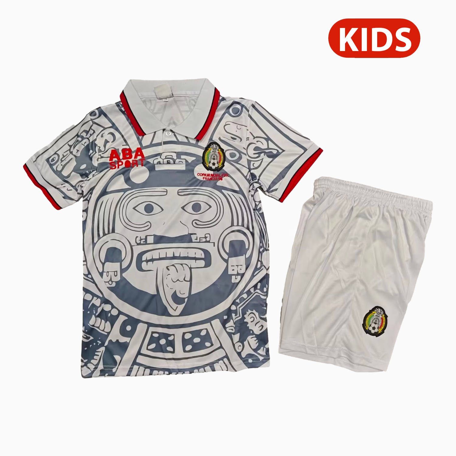 Retro Mexico 1998 Away Kids Kit - JerseysGala