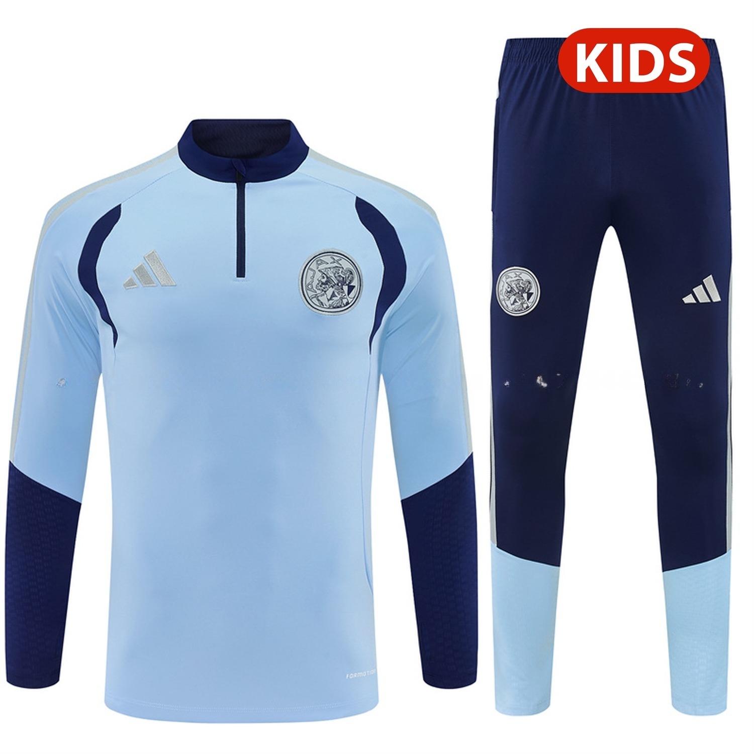 Ajax 26-27 Kids Long Sleeve Training Set - Light Blue Top & Deep Blue Pants - JerseysGala