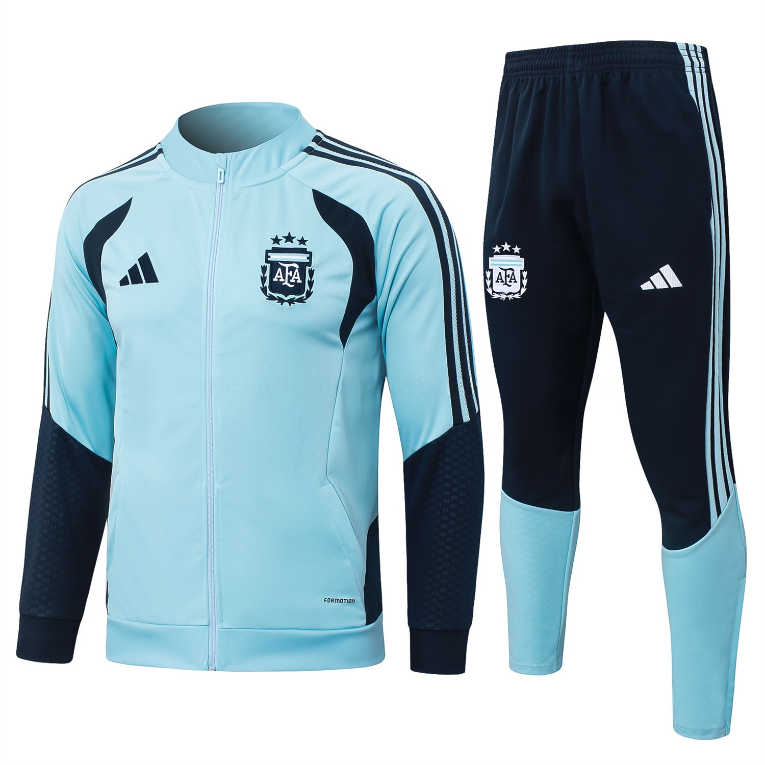 Argentina 25-26 Windbreaker Training Set - Light Blue Top and Black Pants - JerseysGala
