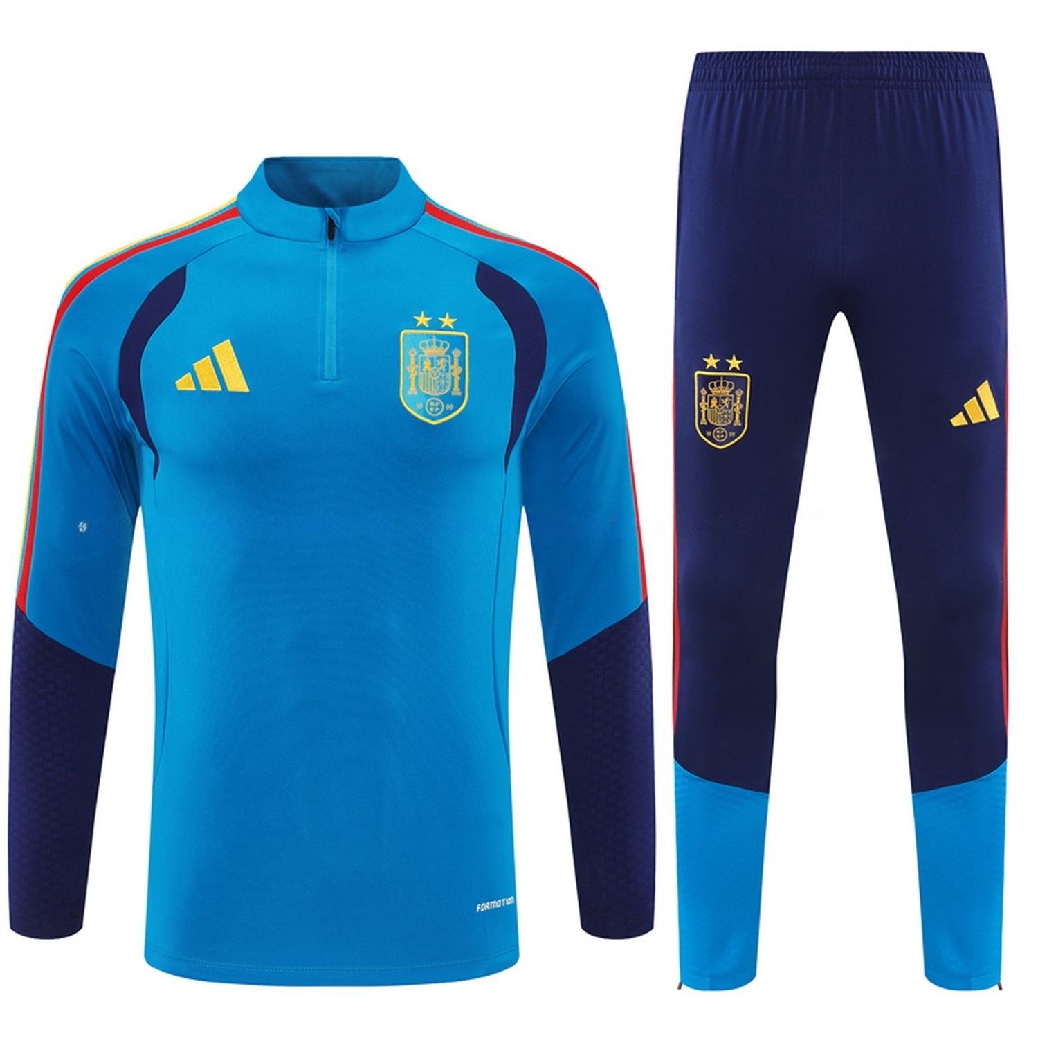 Spain 2026 Long Sleeve Training Set - Lake Blue Top & Deep Blue Pants - JerseysGala