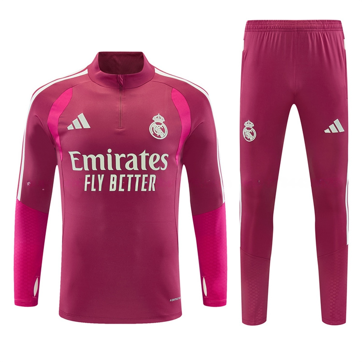 Real Madrid 26-27 Long Sleeve Training Set - Rose Red Top & Rose Red Pants - JerseysGala
