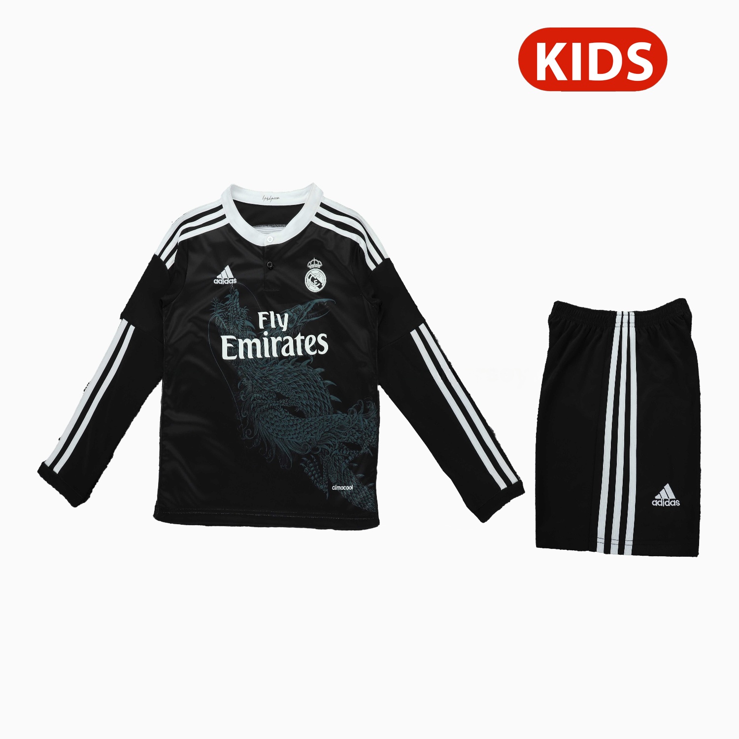 Retro Real Madrid 2014-15 Third Long Sleeves Kids Kit - JerseysGala