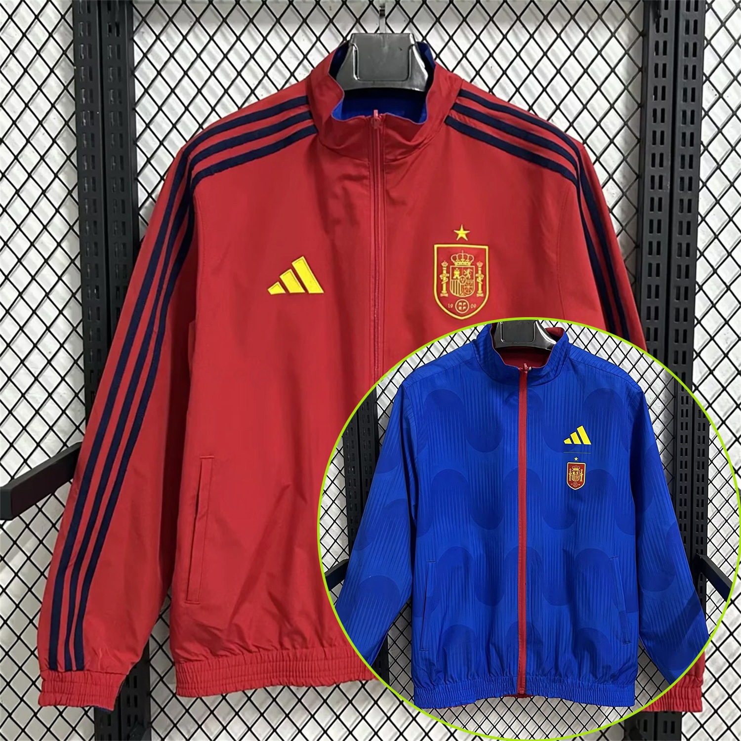 Spain 2026 Pre-Match Double Sided Reversible Windbreaker - Red - JerseysGala