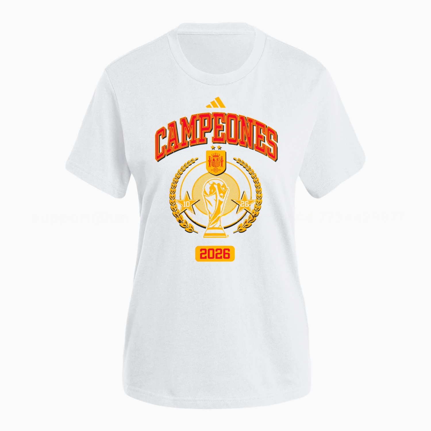 Spain 2026 World Cup Campeones Trophy White T-shirt - JerseysGala