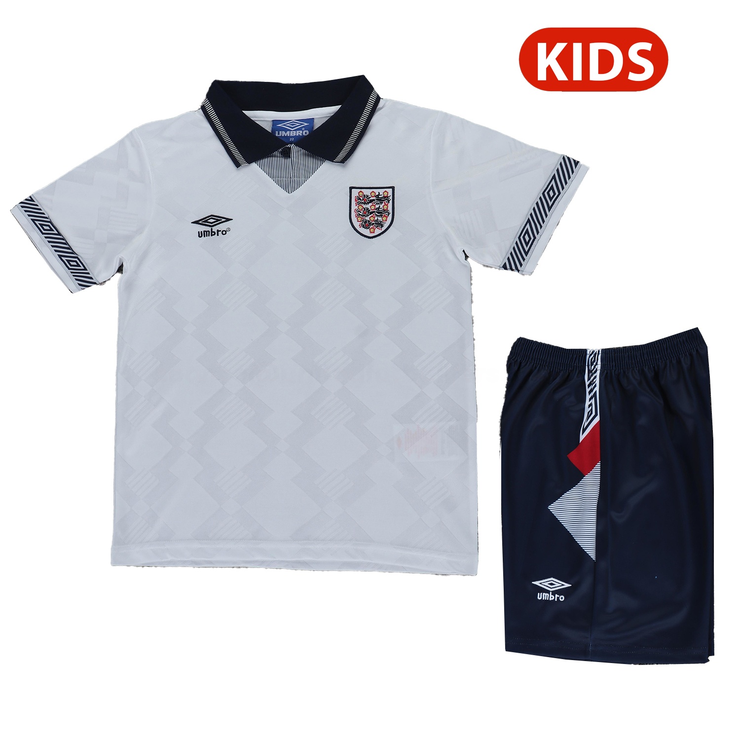 Retro England 1990 Home Kids Kit - JerseysGala