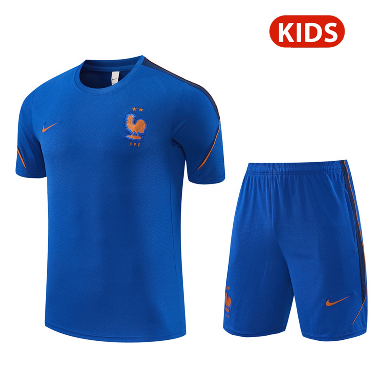France 2026 Kids Short-Sleeve Training Set - Blue Top & Shorts - JerseysGala