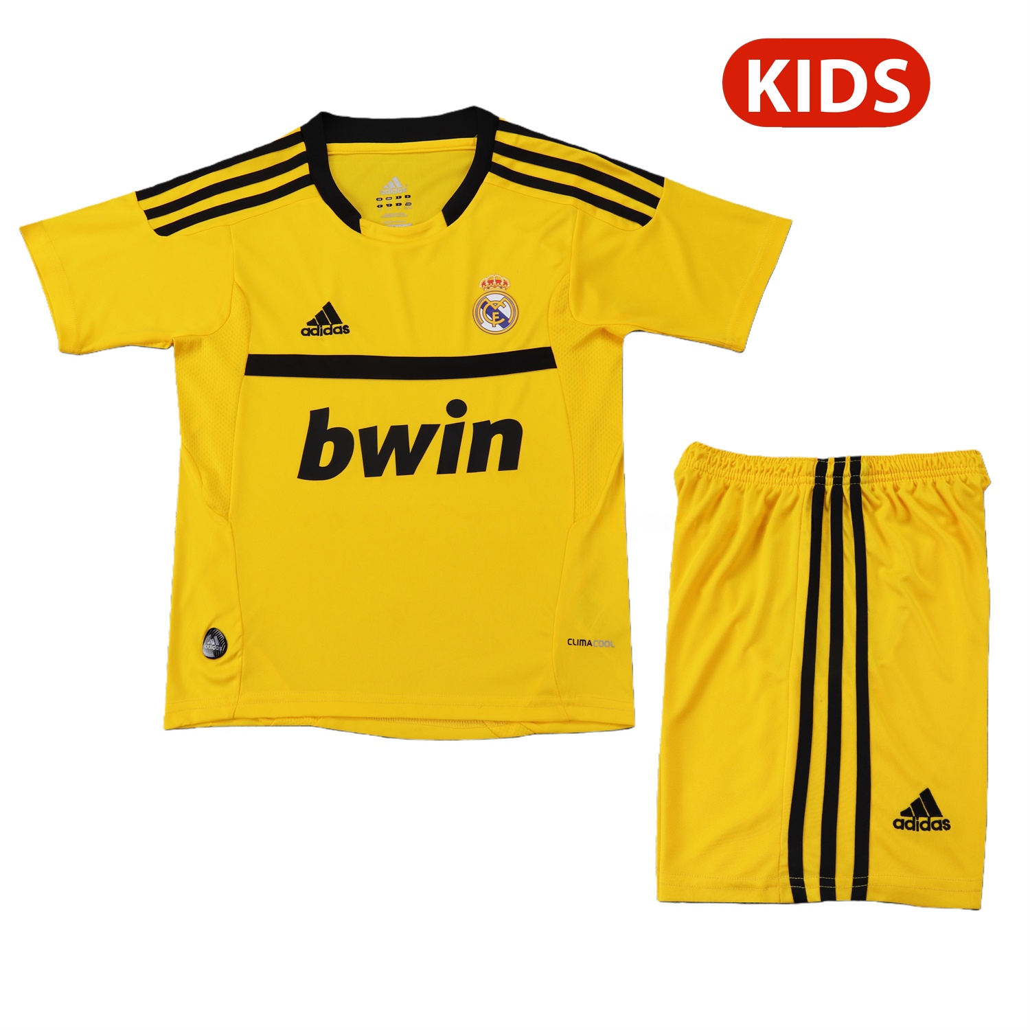 Retro Real Madrid 2011-12 Yellow Goalkeeper Kids Kit - JerseysGala