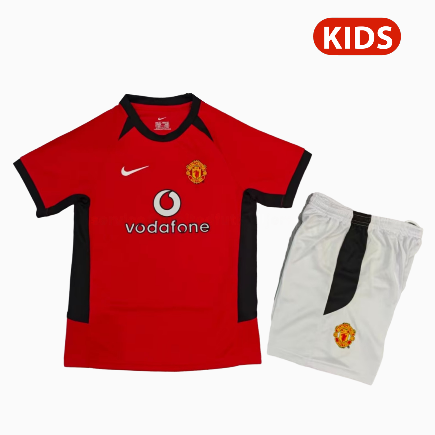 Retro Manchester United 2002-04 Home Kids Kit - JerseysGala