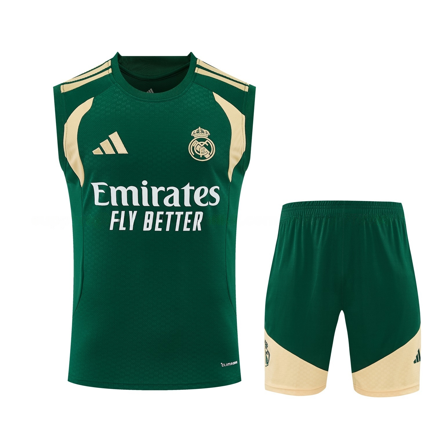 Real Madrid 26-27 Vest Training Set - Green Vest and Shorts - JerseysGala