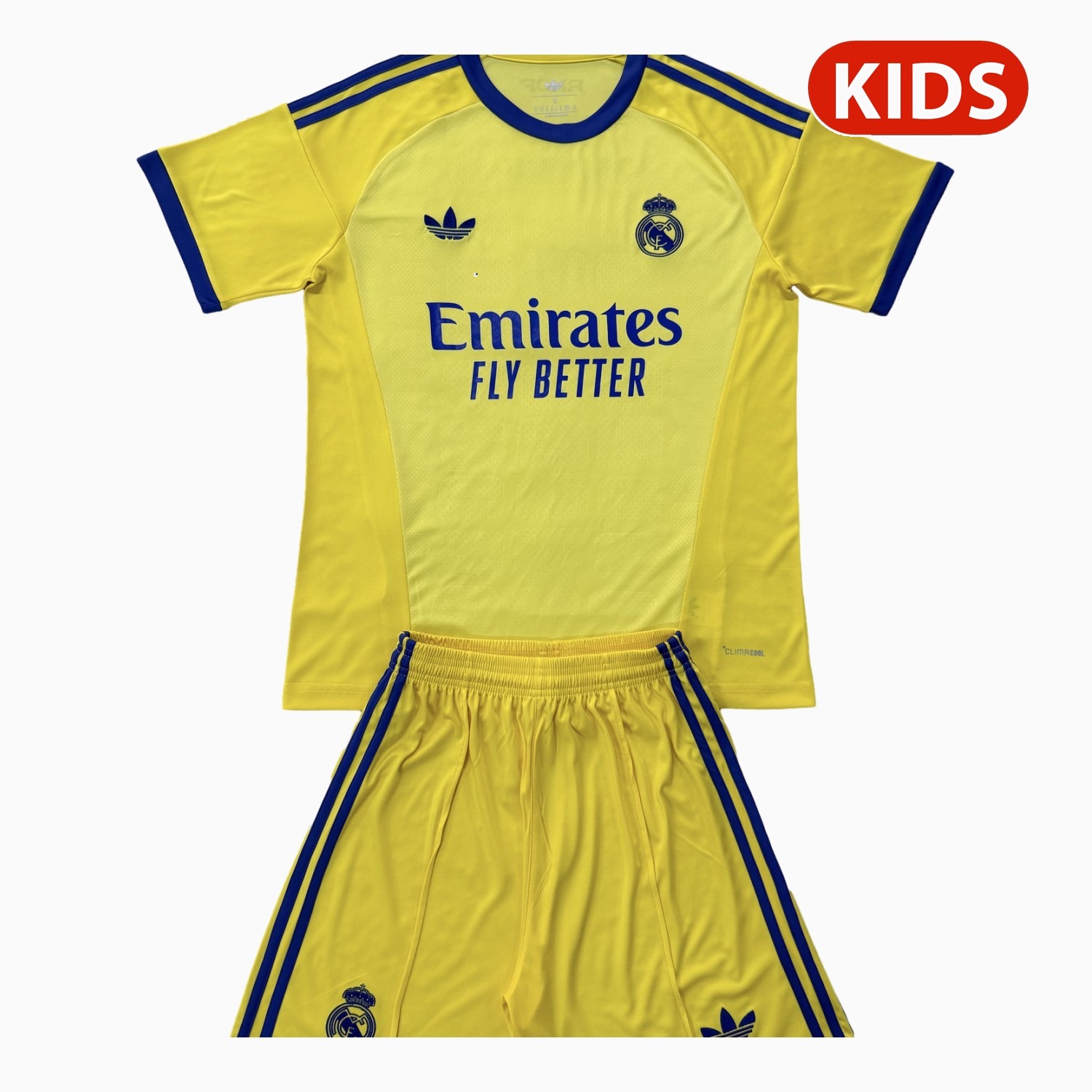 Real Madrid 26-27 Yellow Goalkeeper Kids Kit - JerseysGala