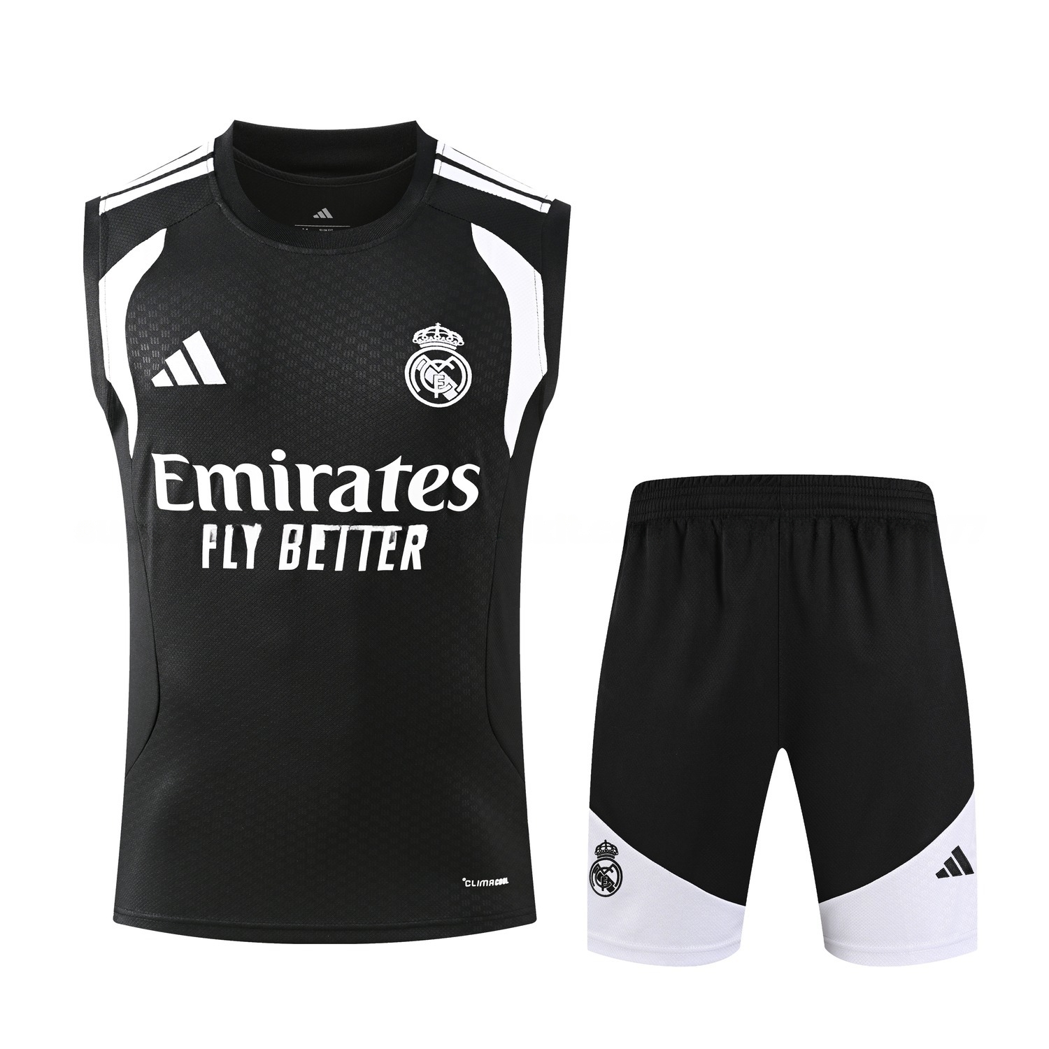 Real Madrid 26-27 Vest Training Set - Black Vest and Shorts - JerseysGala