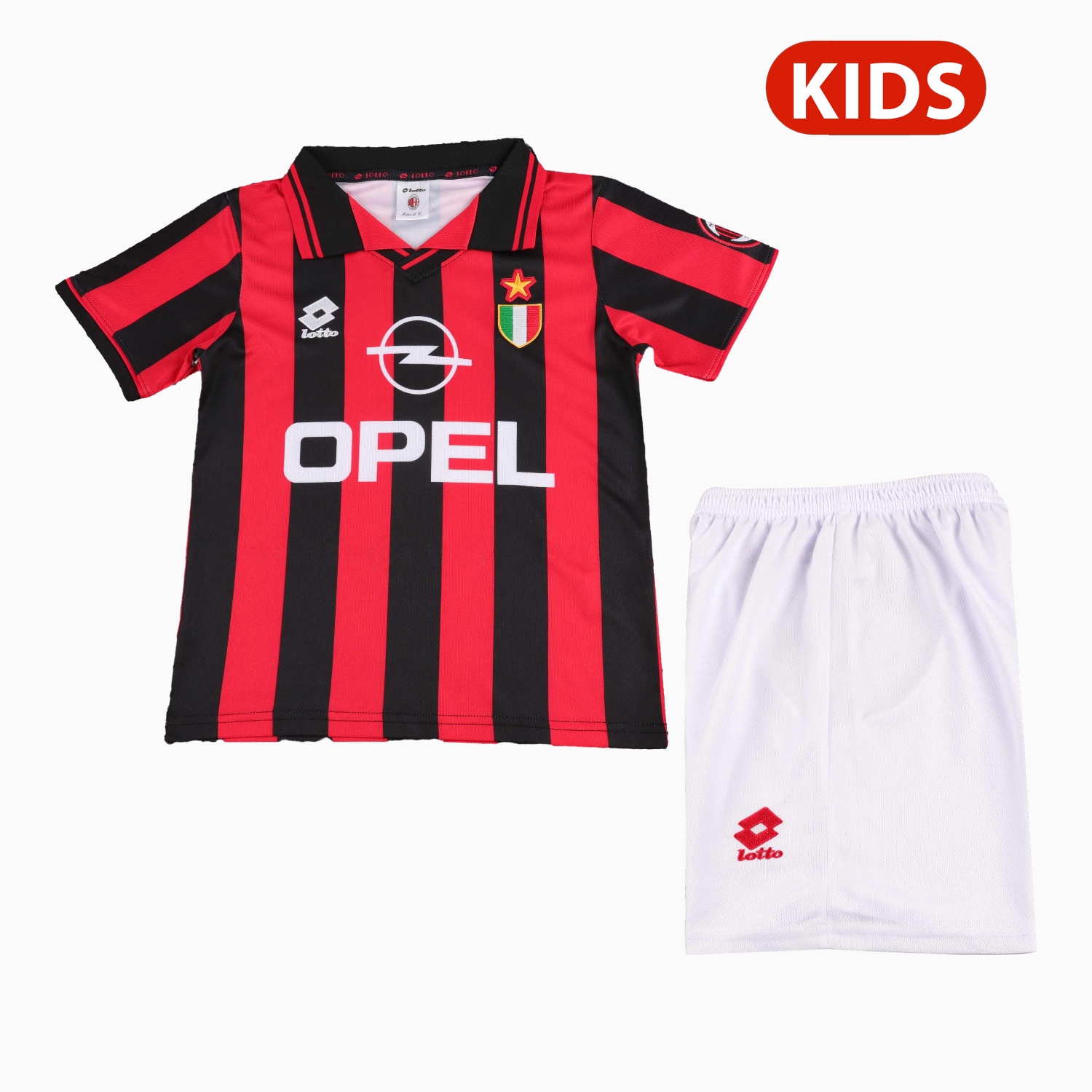 Retro AC Milan 1996-97 Home Kids Kit - JerseysGala