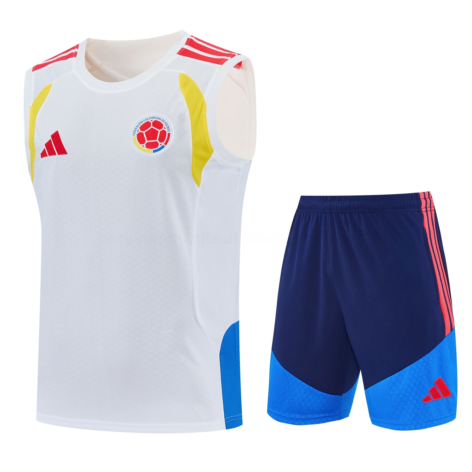 Colombia 2026 Vest Training Set - White Vest and Blue Shorts - JerseysGala