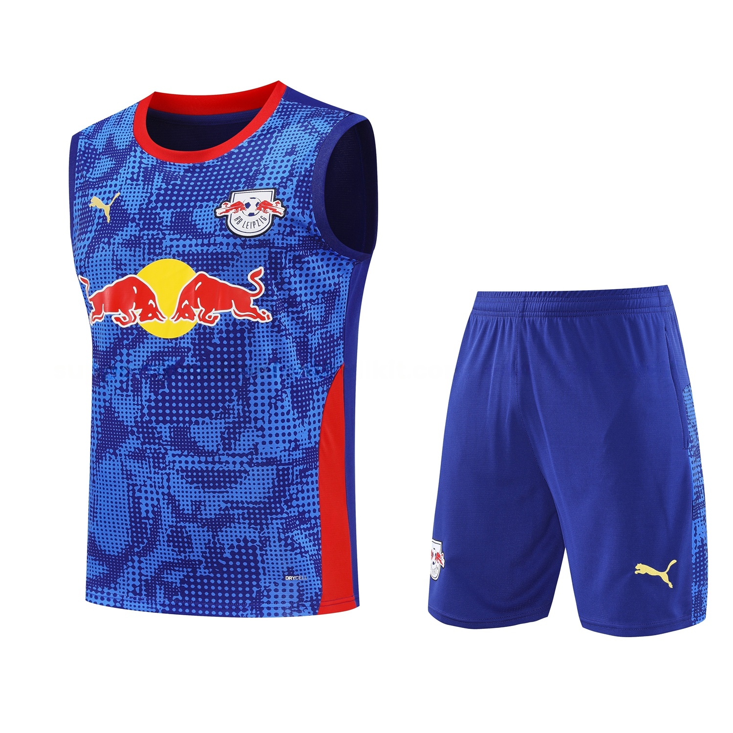 RB Leipzig 25-26 Vest Training Set - Blue With Red Top & Dark Blue Pants - JerseysGala