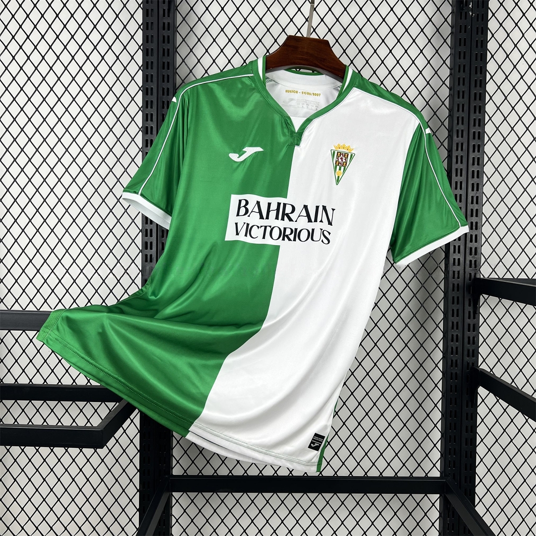Cordoba 25-26 Retro Style Green And White Half Jersey - Fans Version - JerseysGala