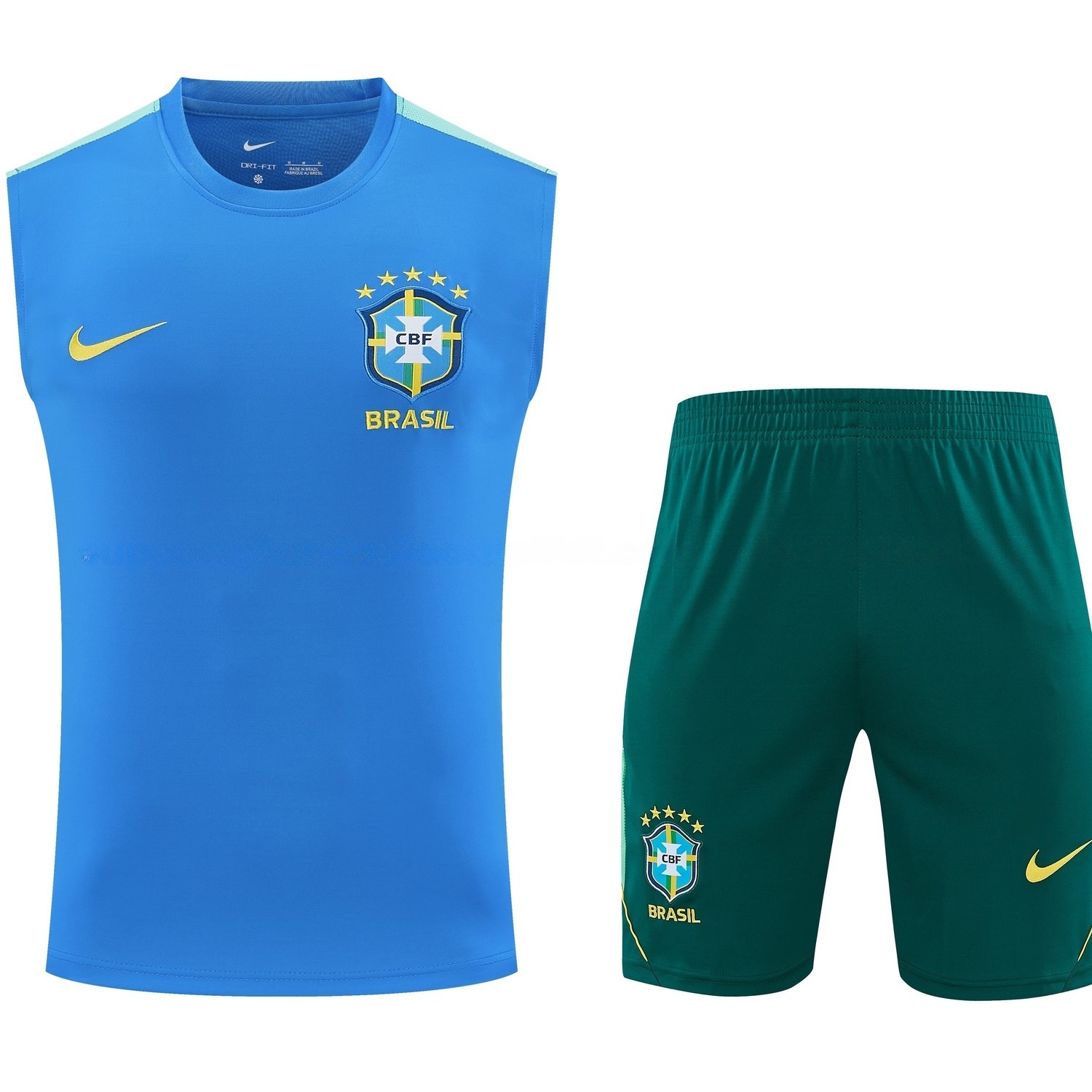 Brazil 2026 Vest Training Set - Blue Vest and Dark Green Shorts - JerseysGala