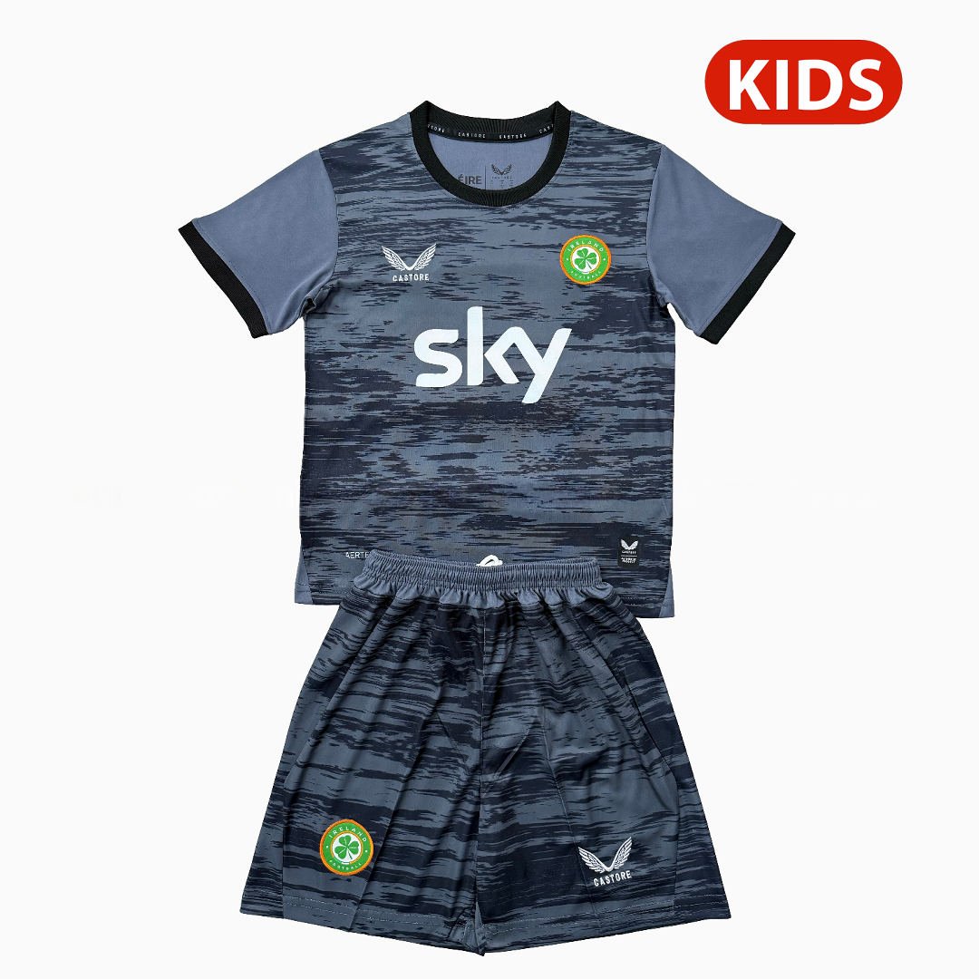 Ireland 25-26 Black Goalkeeper Kids Kit - JerseysGala