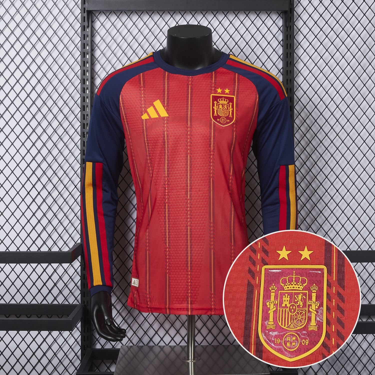 【Two-Crown Star】Spain 2026 Home Long Sleeves Jersey - Player Version - JerseysGala