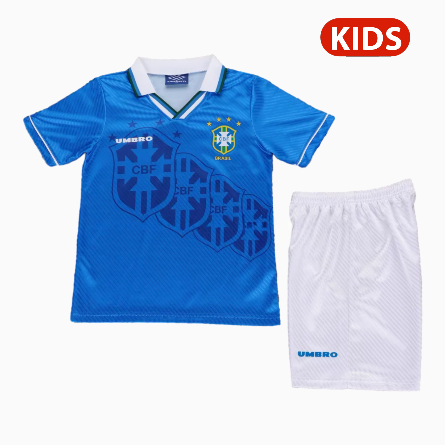 Retro Brazil 1996 Away Kids Kit - JerseysGala