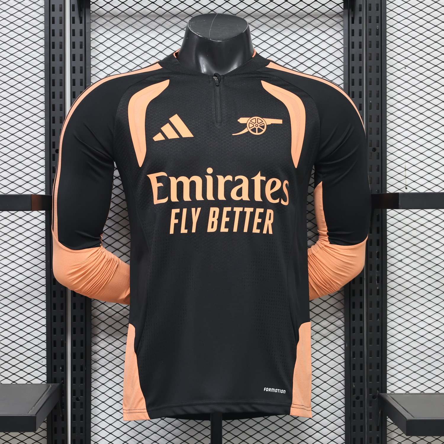 Arsenal 26-27 Black Orange Long Sleeves Training Jersey - Player Version - JerseysGala