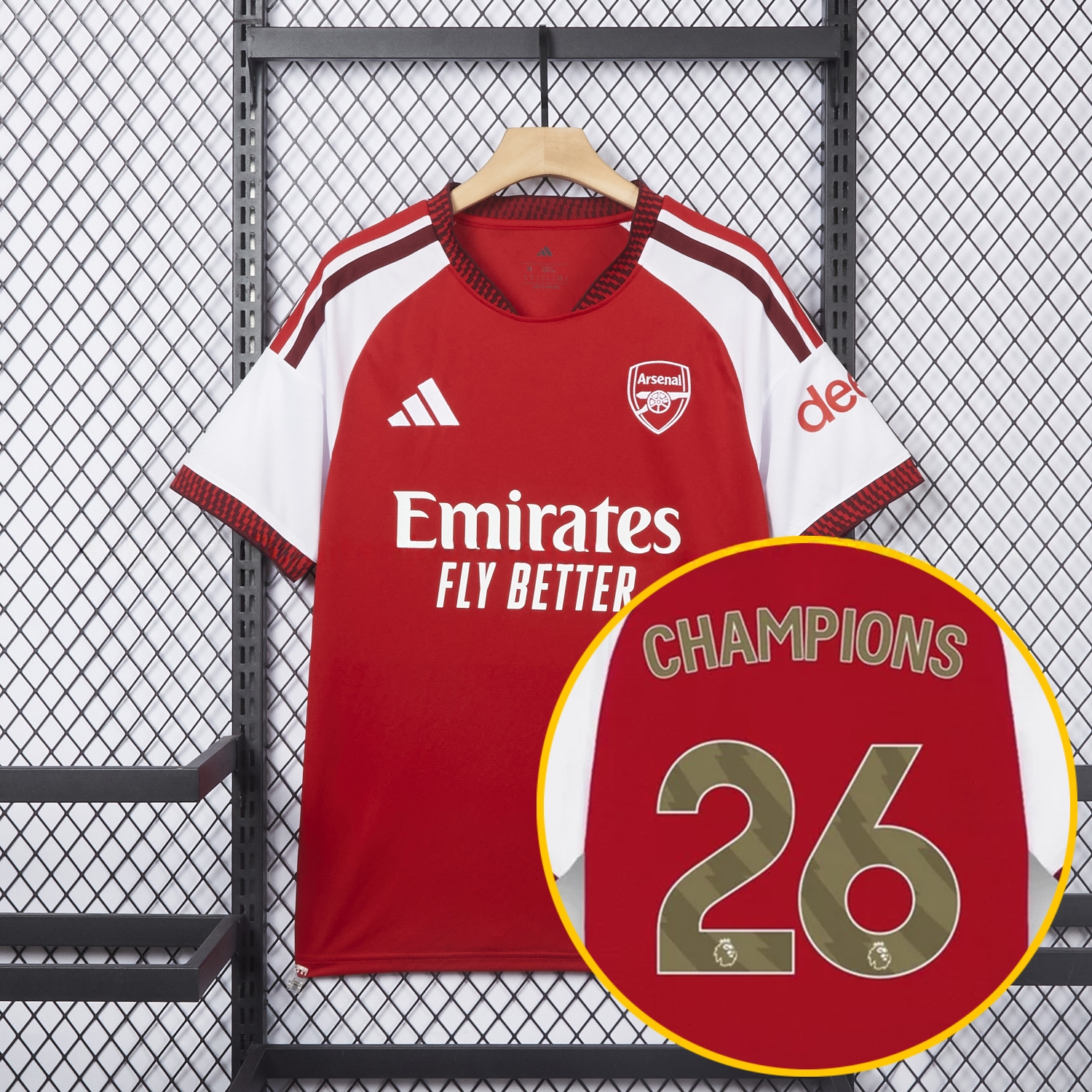 【Champion 26 Font】Arsenal 26-27 Home Jersey - Fans Version - JerseysGala
