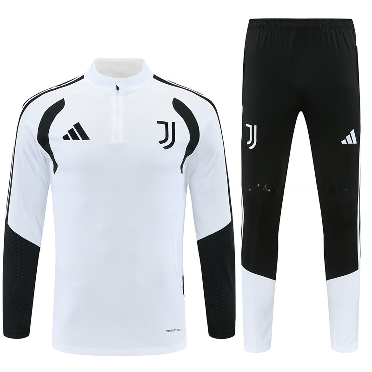 Juventus 26-27 Long Sleeve Training Set - White Top & Black Pants - JerseysGala