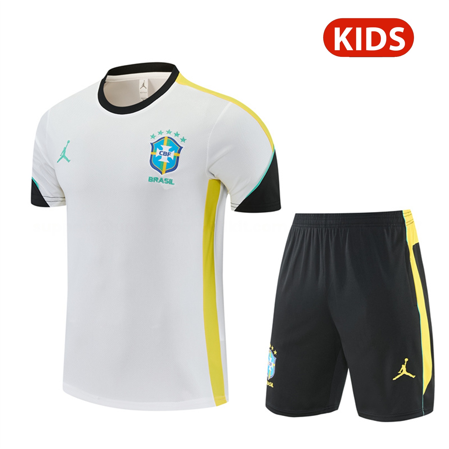 Brazil 2026 Kids Short-Sleeve Training Set - Colors Top & Colors Pants - JerseysGala