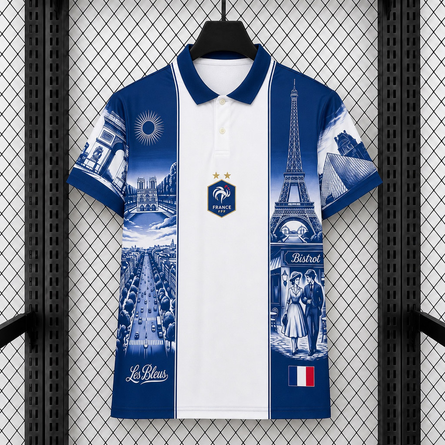 France 2026 Blue White Paris Special Polo Jersey - Fans Version - JerseysGala