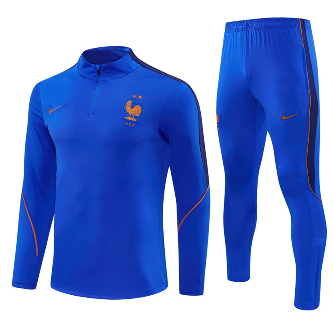 France 2026 Long Sleeve Training Set - Royal Blue Top & Pants - JerseysGala