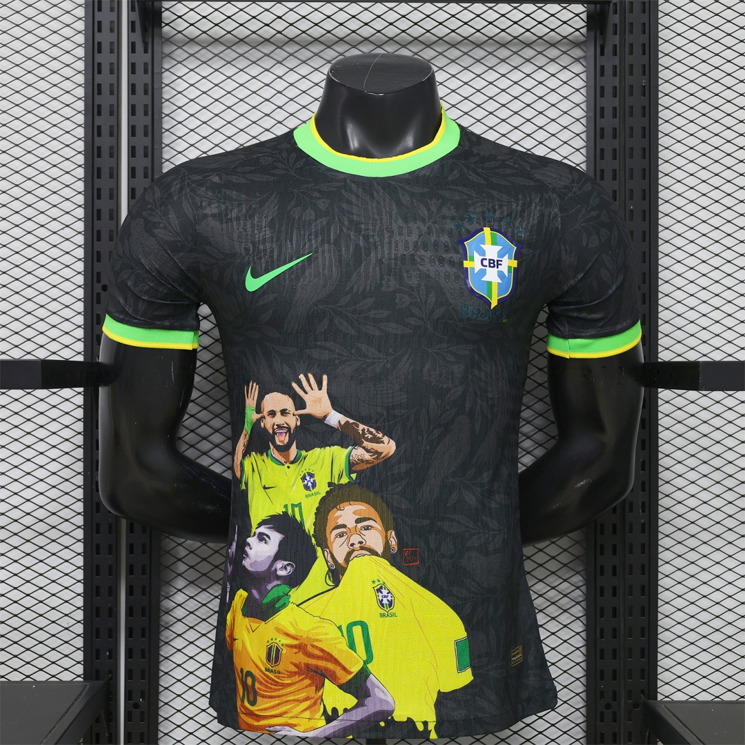 Brazil 2026 Black With Green Trim Brazilian Football Players Special Edition Jersey - Player Version - JerseysGala