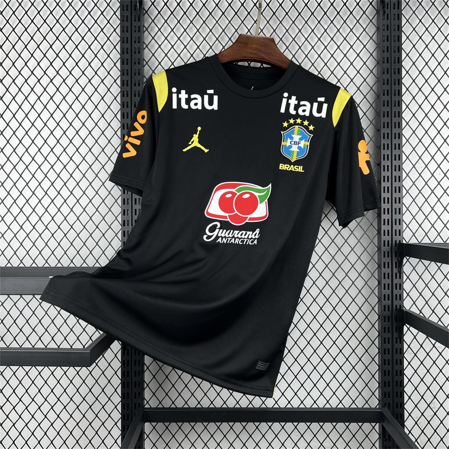 Brazil 2026 Black Yellow Pre-Match Jersey - Fans Version - JerseysGala