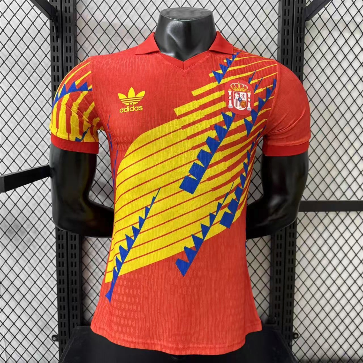 Spain 2026 Blue-Yellow Stripes Red Special Jersey - Player Version - JerseysGala