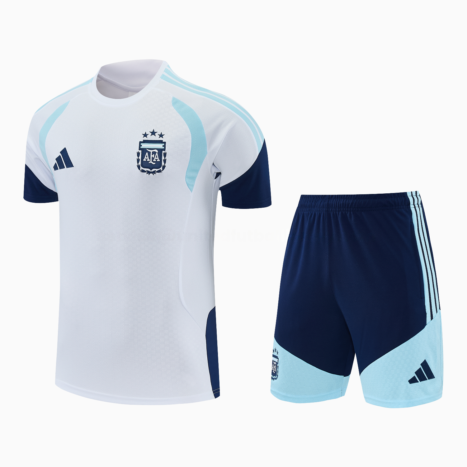 Argentina 2026 Short-Sleeve Training Set - White Top and Dark Blue Shorts - JerseysGala