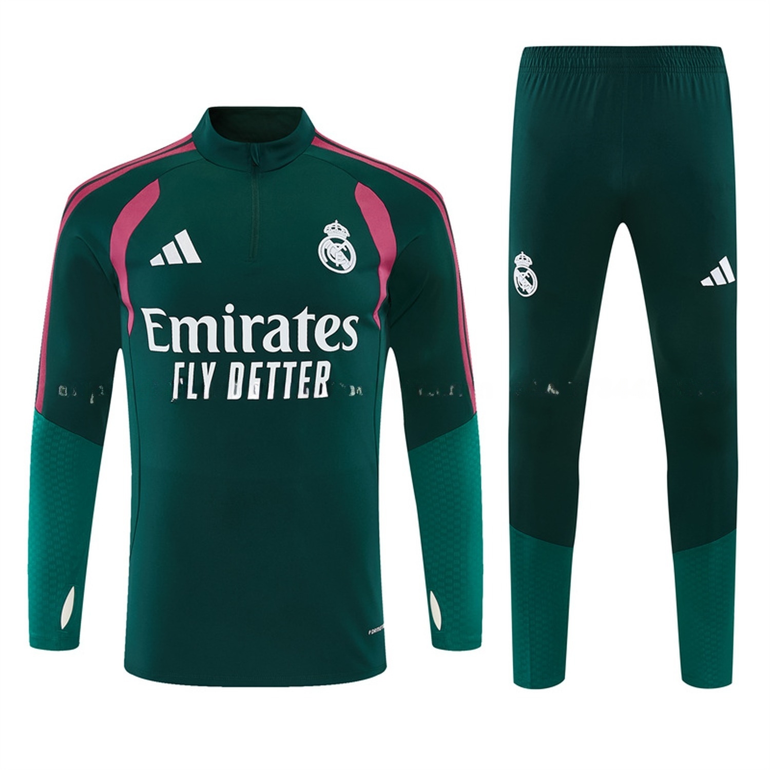 Real Madrid 26-27 Long Sleeve Training Set - Dark Green Top & Dark Green Pants - JerseysGala
