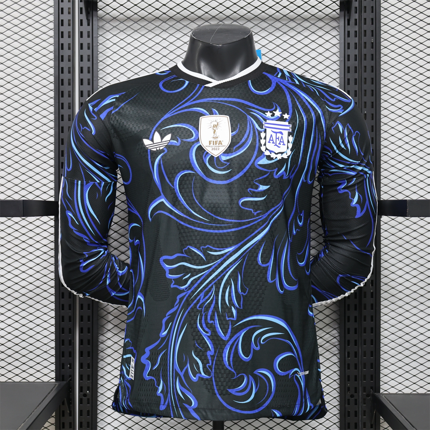 Argentina 2026 Away Deep Blue Long Sleeves Jersey - Player Version - JerseysGala