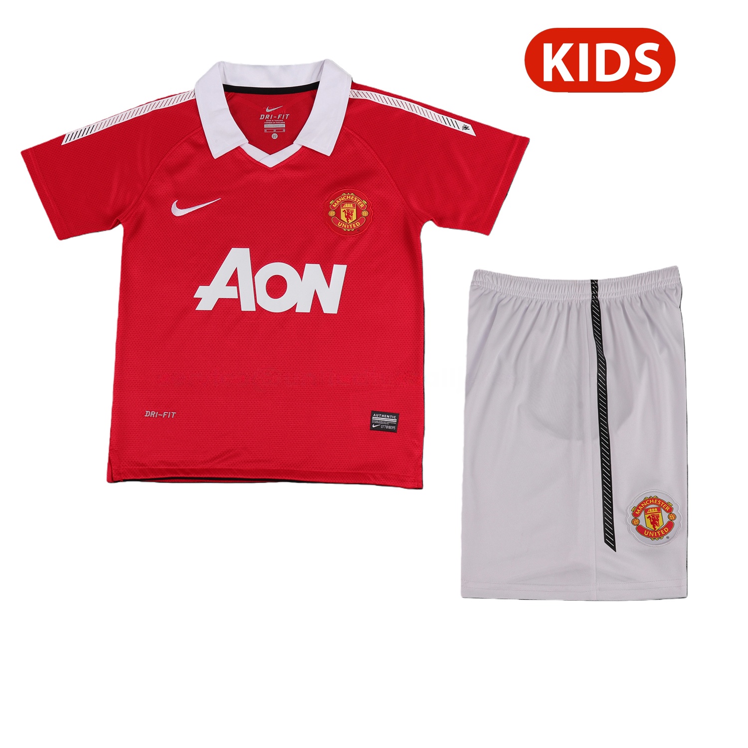 Retro Manchester United 2010-11 Home Kids Kit - JerseysGala