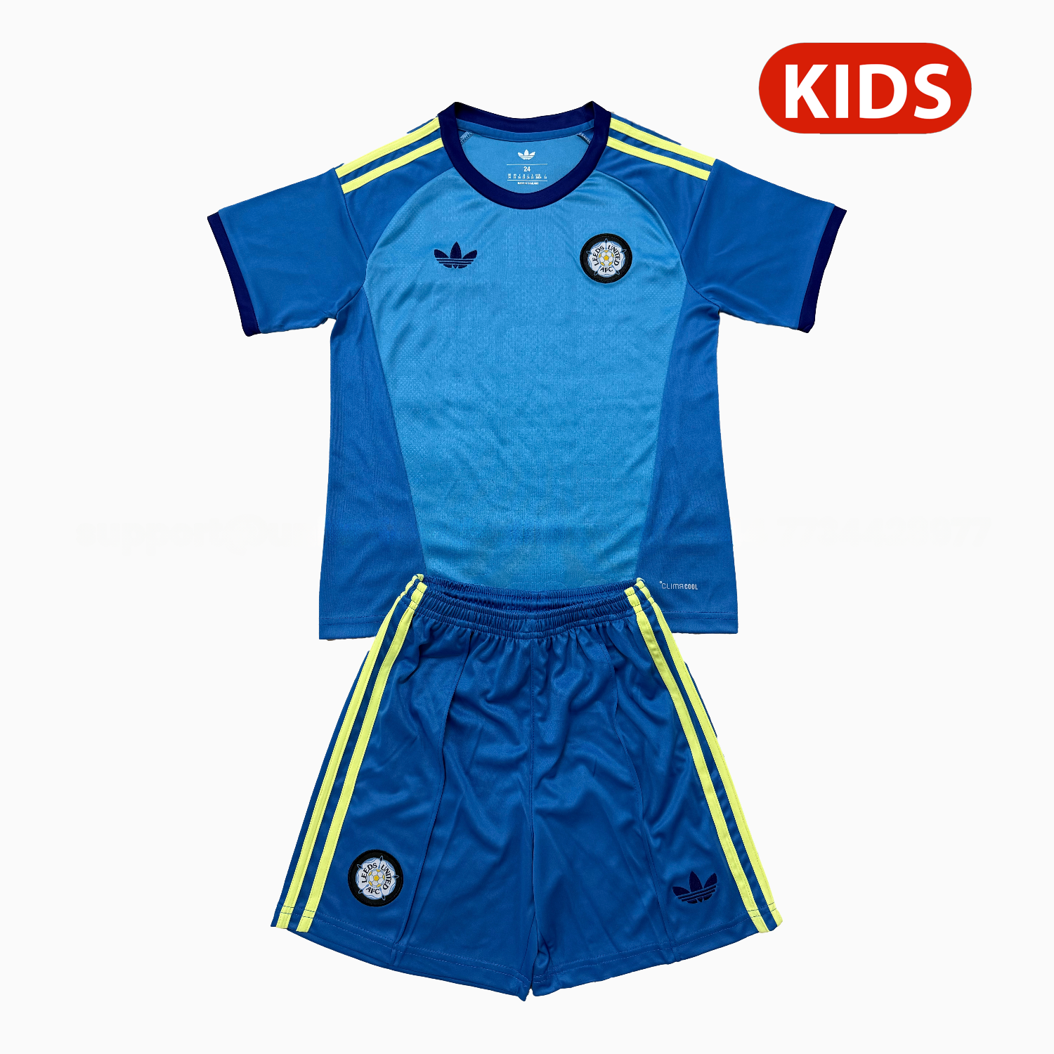 Leeds United 26-27 Blue Goalkeeper Kids Kit - JerseysGala