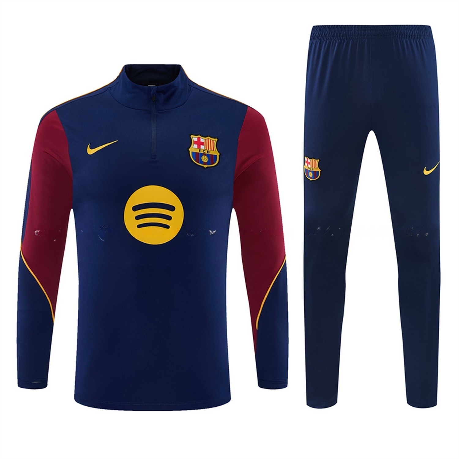 Barcelona 26-27 Long Sleeve Training Set - Deep Blue Top & Deep Blue Pants - JerseysGala