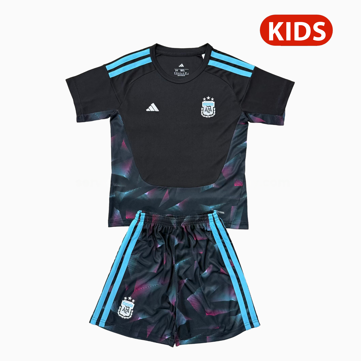 Argentina 2026 Goalkeeper Black Without Chest Patch Kids Kit - JerseysGala