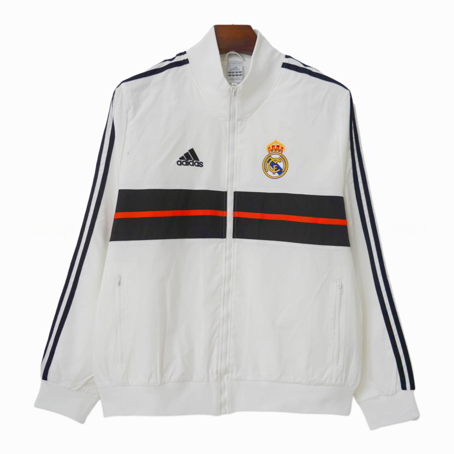 Retro Real Madrid 2013-14 Windbreaker Jacket - White And Black - JerseysGala