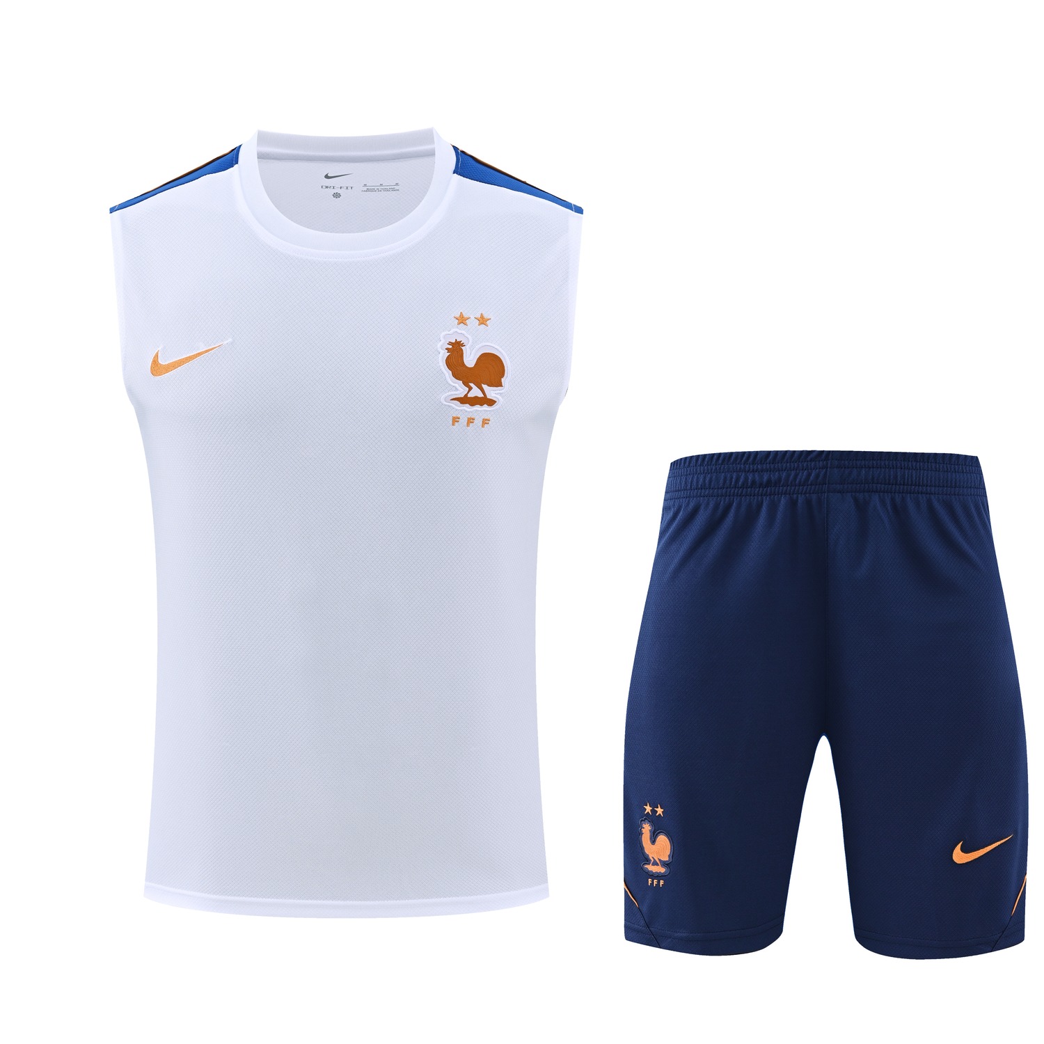 France 2026 Vest Training Set - White Vest and Deep Blue Shorts - JerseysGala